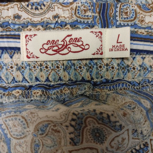 One 5 One Women's Multi Colored Tribal Boho Lounge Pants Large - Picture 3 of 4